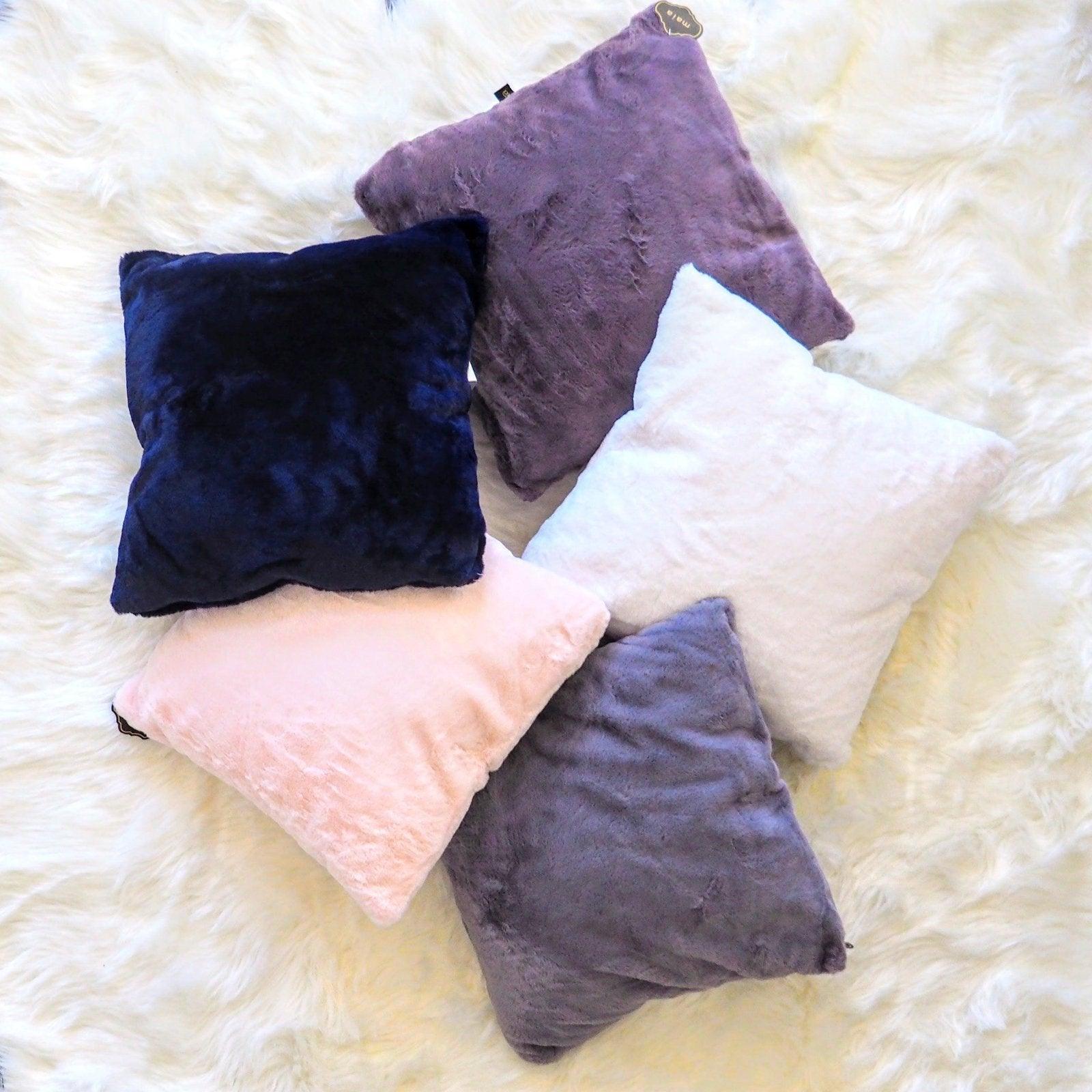 Purple sales fur pillows