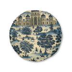 Vintage Blue Chinoiserie Landscape Floor Pillow