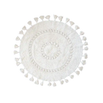 Enhance your bathroom with the chic and eco-friendly charm of our 100% Non-Toxic Cotton Boho Round Crocheted Bath Rug with Tassels. Made from premium cotton, this extra-large bath rug is designed to offer both comfort and style, adding a bohemian touch to your space. The soft, absorbent material and intricate crochet design with playful tassels make it a perfect statement piece for any bathroom while ensuring a sustainable, toxin-free environment.