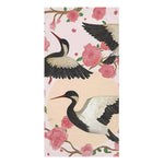Elegant Crane and Blossom Bath Towel