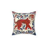 Regal Tiger Floral Throw Pillow
