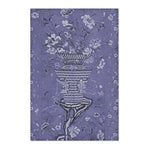 Floral Vase on Lavender Blue Accent Rug