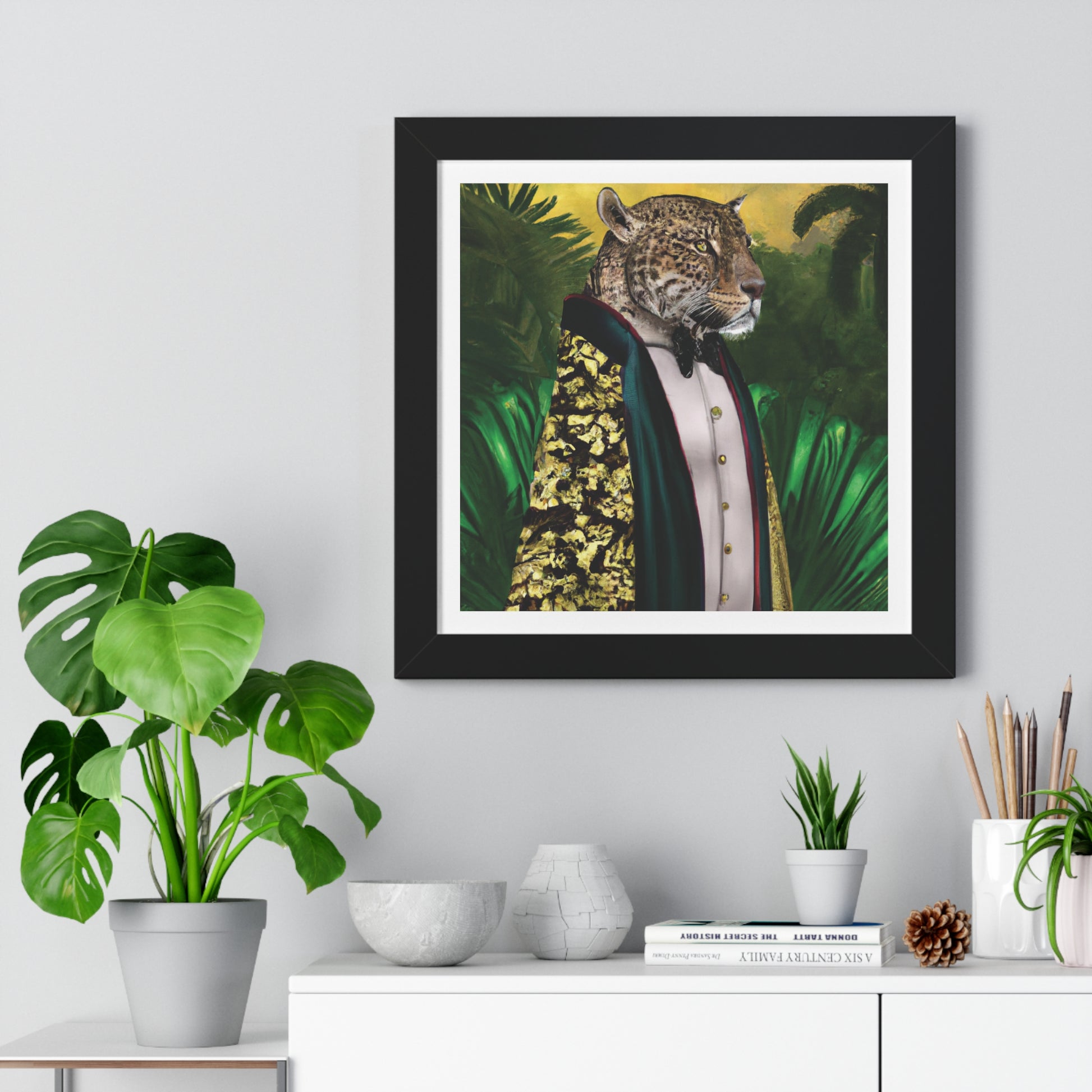 Embark on a visual journey with the Jungle King Framed Poster Wall Art, a captivating piece that brings the wild allure of the jungle into your living space. This artwork features a powerful depiction of a majestic jungle king, framed to enhance its impact on your walls.