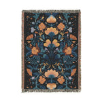 Botanical Bliss Floral Design Woven Blanket