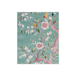 Green Chinoiserie Birds and Cherry Blossom Fine Art Poster
