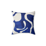 Abstract Blue & White Geometric Pillow