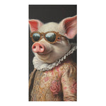Elegant Pig Couture & Sunglasses Royalty Bath Towel