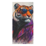 Trendy Tiger in Sunglasses & Couture Jacket Bath Towel