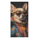 Renaissance Chihuahua in Couture with Sunglasses Bath Towel