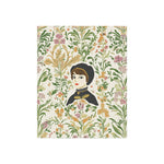 Victorian Muse Floral Portrait Fine Art Poster - Vertical