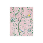 Pastel Pink Chinoiserie Birds on Tree Scene II Fine Art Poster