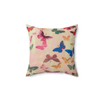 Butterfly Kisses Dreamy Pink Flight Throw Pillow