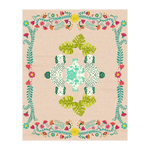 The Floral Monstera Staffordshire Hand Tufted Rug in Champagne Glory features a vibrant design with green monstera leaves and floral patterns. This area rug is perfect for adding a boho touch to your dining room or living room. Made from wool, it's both stylish and durable, ideal for spaces needing an 8x10 living room rug.