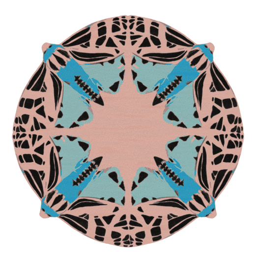 Round Abstract Butterfly Hand Tufted Rug - Blue" - Elevate your space with this captivating rug featuring abstract butterfly motifs in serene blue tones. Meticulously crafted, it adds a touch of elegance and creativity to any room, serving as a striking focal point that invites admiration and relaxation.