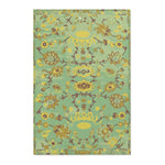 Golden Olive Medallion Floral Accent Rug