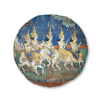 Historic Thai Warrior Mural Floor Pillow