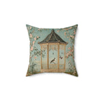 Serene Garden Pavilion Throw Pillow