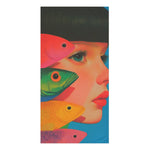 Vivid Girl with Colorful Fishes and Bold Colors Bath Towel