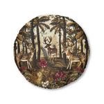 Forest Deer and Tropical Flora Floor Pillow
