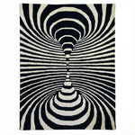 3D Vortex Optic Illusion Hand Tufted Wool Rug