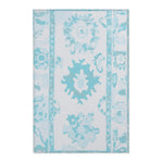 Icy Blue Medallion Distressed Accent Rug