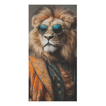 Stylish Renaissance Lion in Couture with Sunglasses Bath Towel