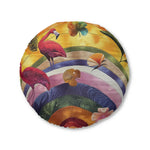 Vibrant Flamingo Rainbow Floor Pillow