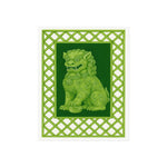 Green Foo Dog Portrait Fine Art Poster