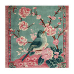 Avian Bloom Hand Tufted Area Rug featuring a vibrant bird and floral design. This wool rug is perfect for adding a touch of nature to large living room spaces. Ideal for those seeking large area rugs that enhance the elegance of their living room.