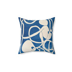 Abstract Ocean Flow Blue and White Pillow