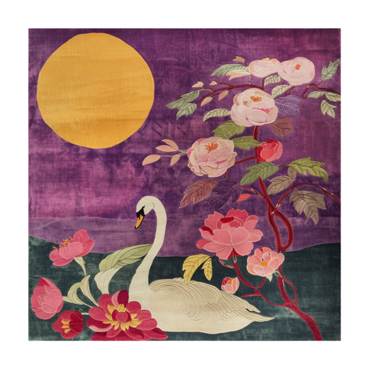 Swan Serenity Wool Hand Knotted Area Rug
