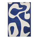 Abstract Blue & White Fluid Rug