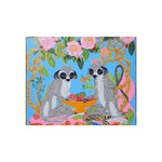 Maximalist Floral Monkeys Fine Art Poster