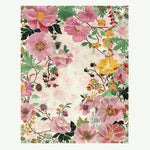 A vibrant hand-tufted area rug featuring a lush floral pattern with pink, yellow, and green hues. Perfect for adding a contemporary touch to your living room or office space, this wool rug is ideal for those seeking stylish and colorful rugs for office or living room settings. Measuring 8x10, it's an elegant centerpiece for any room.