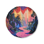 Vibrant Pixelated Landscape Floor Pillow