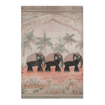 Regal Elephant Procession Accent Rug
