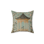 Elegant Garden Pavilion Throw Pillow