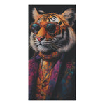 Fashionable Tiger in Couture & Sunglasses Bath Towel