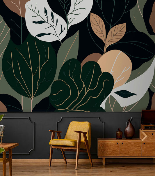 Vibrant Oversized Botanical Bliss Wallpaper