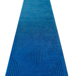 Blue Arctic Geo Modern Hand Tufted Wool Rug Runner 16 ft