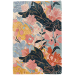 Vibrant Botanical Bliss Hand Tufted Area Rug showcasing a stunning floral design. This wool rug features a mix of pink, blue, and yellow flowers, perfect for adding a touch of elegance to your living room decor. Ideal for those seeking area rugs for living room with a natural, floral charm.