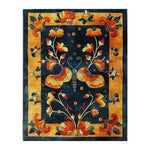 Elegant tufted wool area rug featuring a vibrant butterfly and floral design, perfect for adding a touch of nature-inspired beauty to your bedroom or living room decor. This colorful area rug, ideal for bedrooms and living rooms, showcases intricate details and a stunning mix of warm hues, making it a standout choice for any space.
