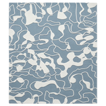 Blue and white abstract patterned rug