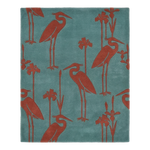 Crimson Crane Hand Tufted Wool Rug