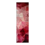The Crystalline Elegance Wool Runner Rug showcases a stunning abstract geometric design in shades of red and pink. This contemporary wool rug adds a vibrant touch to your space, perfect for use as a hallway runner rug, kitchen runner rug, or an elegant addition to any living room. Ideal as a statement piece among area rugs for living rooms, this runner also complements large area rugs or bathroom runner rugs with its unique pattern.