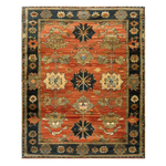 Top view of a Desert Bloom Hand Tufted Area Rug, featuring an intricate floral design with earthy tones, perfect for large living room rugs, offices, or living room area settings, made from high-quality wool.