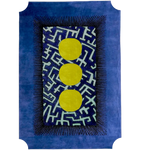 Edged Valley of the Suns Hand Tufted Wool Rug - Blue