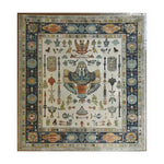Egyptian Tapestry Hand Tufted Area Rug showcasing intricate patterns and vibrant colors, ideal for bedroom decor. This wool rug features traditional Egyptian motifs, making it a perfect choice for those seeking unique bedroom area rugs.