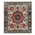 Eternal Weave Hand-Tufted Rug featuring a vibrant Persian-inspired design with intricate floral patterns and bold colors. Perfect for adding a touch of elegance to dining rooms and living rooms, this 8x10 wool area rug is ideal for those seeking stylish living room rugs.