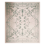 Top view of the Ethereal Vine Hand Tufted Area Rug, showcasing a vintage-inspired design with intricate floral patterns. Perfect for adding elegance to living rooms, this wool rug combines timeless style with modern comfort.